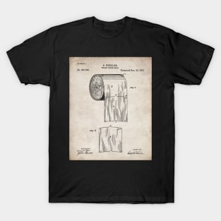 Toilet Paper Patent - Bathroom Art - Antique T-Shirt